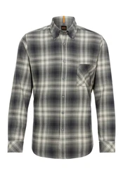 BOSS ORANGE Flanellhemd Rickert_M Grau/Creme/Schwarz/Dunkelgrau