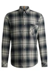 BOSS ORANGE Flanellhemd Rickert_M Grau/Creme/Schwarz/Dunkelgrau