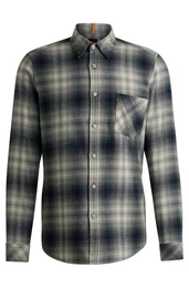 Flanellhemd Rickert_M mit Button-down-Kragen