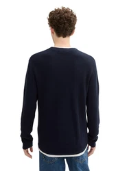 TOM TAILOR Denim 2-in-1 Pullover Dunkelblau/Hellblau/Blau