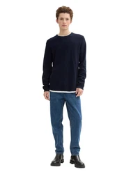 TOM TAILOR Denim 2-in-1 Pullover Dunkelblau/Hellblau/Blau