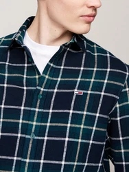 Tommy Jeans Langarmhemd TJM REG CHECK FLANNEL SHIRT EXT Dunkelgrün/Türkis/Dunkelblau/Blau