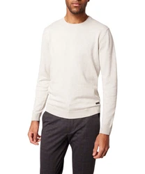 Pierre Cardin Strickpullover Rundhals Khaki/Beige/Weiß/Grau