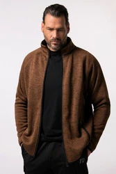 JP1880 Fleecejacke Strickfleece-Jacke Braun
