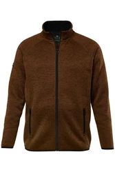 JP1880 Fleecejacke Strickfleece-Jacke Braun