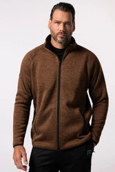 JP1880 Fleecejacke Strickfleece-Jacke Braun