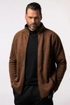 JP1880 Fleecejacke Strickfleece-Jacke Braun