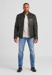 Milestone Lederjacke MSParker Dunkelbraun/Schwarz/Grau/Dunkelgrau/Dunkelgrün/Khaki