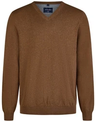 MARVELIS V-Ausschnitt Pullover Casual Fit Braun