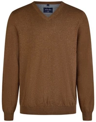MARVELIS V-Ausschnitt Pullover Casual Fit Braun