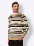 Sieh an! Strickpullover Rundhalspullover Mischfarben/Beige/Rot/Gelb