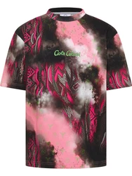 CARLO COLUCCI T-Shirt D'Inezo Schwarz/Rosa/Dunkelrot/Grau