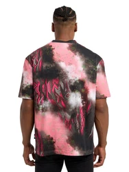 CARLO COLUCCI T-Shirt D'Inezo Schwarz/Rosa/Dunkelrot/Grau