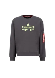 Alpha Industries Logo Edge Crewneck Pullover Dunkelgrau/Hellgrau/Dunkelgrün