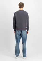 Alpha Industries Logo Edge Crewneck Pullover Dunkelgrau/Hellgrau/Dunkelgrün