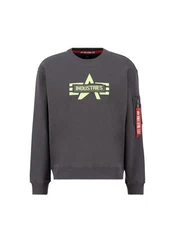 Alpha Industries Logo Edge Crewneck Pullover Dunkelgrau/Hellgrau/Dunkelgrün