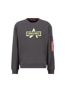 Alpha Industries Logo Edge Crewneck Pullover Dunkelgrau/Hellgrau/Dunkelgrün
