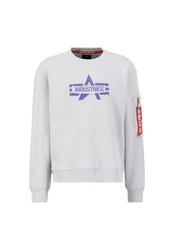 Alpha Industries Logo Edge Crewneck Pullover Grau/Rot/Hellgrau/Dunkelblau/Weiß/Blau