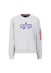 Alpha Industries Logo Edge Crewneck Pullover Grau/Rot/Hellgrau/Dunkelblau/Weiß/Blau