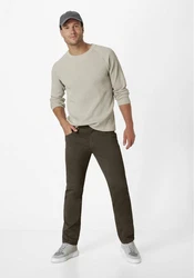 Paddock's Herren Stoffhose PIPE mit Stretch Khaki/Dunkelgrün