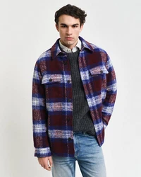 Gant Langarmhemd Overshirt Regular Fit Lila/Dunkelrot/Rot/Bordeaux/Braun