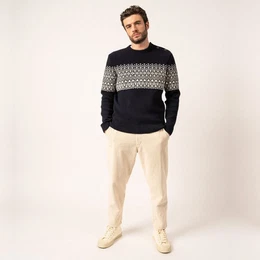 Wollpullover 2675 Herren gemusterter Wollpullover Cancale Escapade