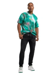 CARLO COLUCCI T-Shirt D'Inezo Türkis/Schwarz/Grün