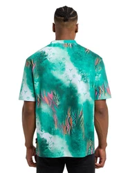 CARLO COLUCCI T-Shirt D'Inezo Türkis/Schwarz/Grün