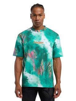 CARLO COLUCCI T-Shirt D'Inezo Türkis/Schwarz/Grün