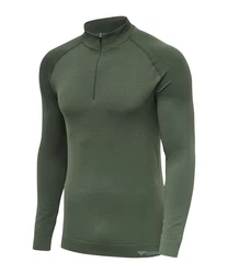 hummel Rundhalspullover Sweater hmlstroke Seamless HalfZip Sweatshirt Dunkelgrün/Grün