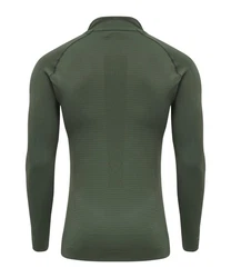 hummel Rundhalspullover Sweater hmlstroke Seamless HalfZip Sweatshirt Dunkelgrün/Grün