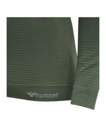 hummel Rundhalspullover Sweater hmlstroke Seamless HalfZip Sweatshirt Dunkelgrün/Grün