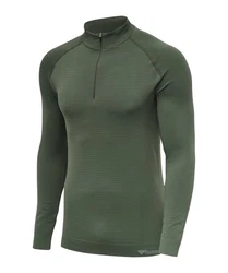 hummel Rundhalspullover Sweater hmlstroke Seamless HalfZip Sweatshirt Dunkelgrün/Grün