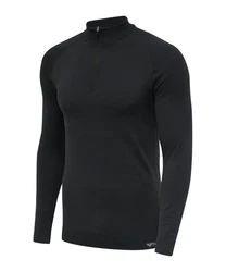 hummel Rundhalspullover Sweater hmlstroke Seamless HalfZip Sweatshirt Dunkelblau/Schwarz