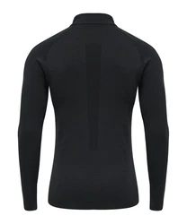 hummel Rundhalspullover Sweater hmlstroke Seamless HalfZip Sweatshirt Dunkelblau/Schwarz