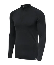 hummel Rundhalspullover Sweater hmlstroke Seamless HalfZip Sweatshirt Dunkelblau/Schwarz