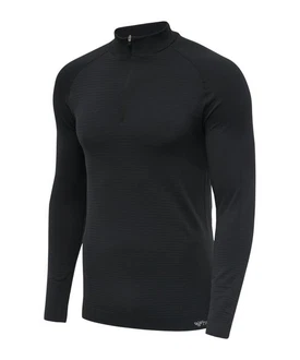 hummel Rundhalspullover Sweater hmlstroke Seamless HalfZip Sweatshirt Dunkelblau/Schwarz