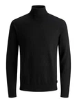 Jack & Jones Sweatshirt JJEEMIL KNIT ROLL NECK NOOS Schwarz/Dunkelblau
