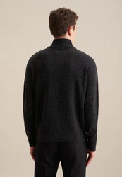 seidensticker Strickjacke Langarm Stehkragen Uni Schwarz/Dunkelgrau