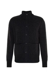 Strickjacke Langarm Stehkragen Uni
