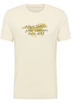MUSTANG Kurzarmshirt T-Shirt Gelb/Beige/Khaki/Weiß