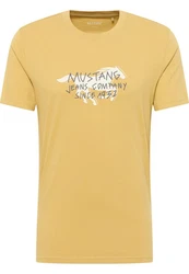 MUSTANG Kurzarmshirt T-Shirt Gelb