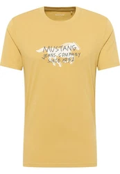 MUSTANG Kurzarmshirt T-Shirt Gelb
