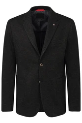 bugatti Sakko mit aufgesetzten Taschen Dunkelgrau/Schwarz/Hellblau/Grau
