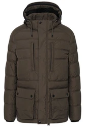 bugatti Langjacke mit abtrennbarer Kapuze Dunkelgrün/Khaki/Braun/Grau