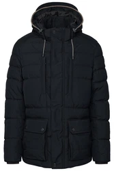 bugatti Langjacke mit abtrennbarer Kapuze Schwarz