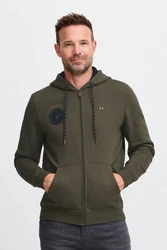 FQ1924 Sweatjacke FQWILLIAM Ziphoodie Dunkelgrün