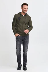 FQ1924 Sweatjacke FQWILLIAM Ziphoodie Dunkelgrün