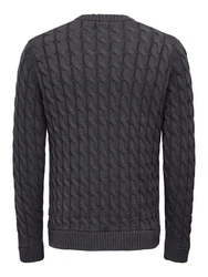 ONLY & SONS Strickpullover ONSKICKER LIFE REG 3 CABLE CREW KNIT Dunkelgrau (7990)