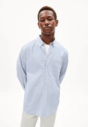 Langarmhemd MAARCES Herren Hemd Relaxed Fit aus Bio-Baumwolle (1-tlg., Relaxed Fit) Relaxed Fit